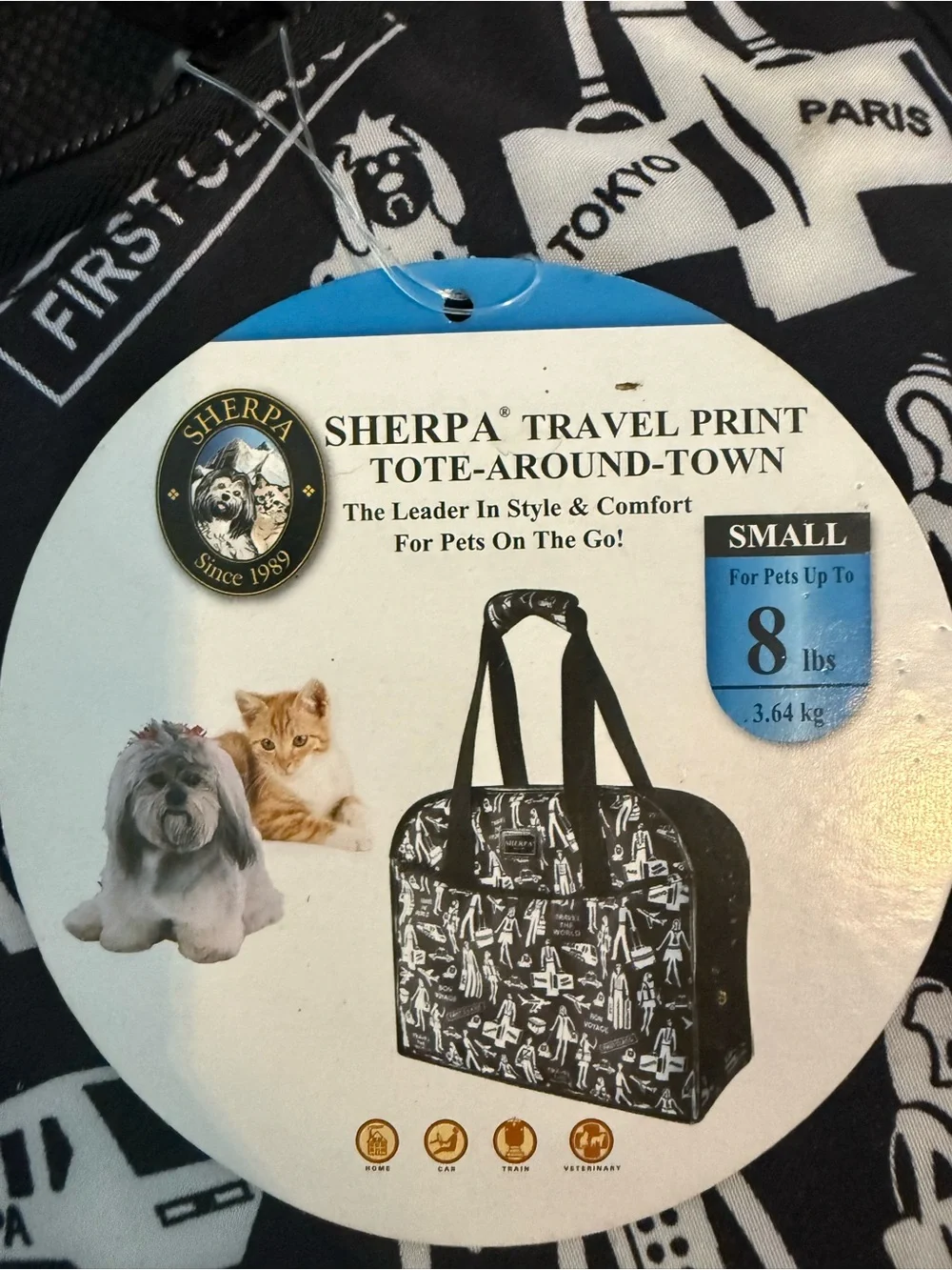 New Sherpa brand carrier Travel Tote for small cats or dogs.